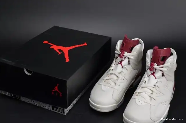 Bmlin Air Retro Jordan 6 white 384664-116 Maroon 0501
